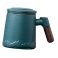 thumbnail image 3 of Filtro de taza de té de 400ml con y tapa, taza de café, taza de té de cerámica, taza con de té para el hogar, café, Hotel, tienda de Verde Macarena taza de remojo, 3 of 8