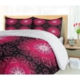 thumbnail image 5 of Ambesonne Purple Mandala Duvet Cover Sets, Psychedelic Ethnic, 2-King, Maroon Hot Pink, 5 of 7