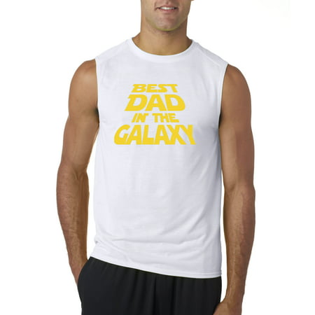 New Way 715 - Men's Sleeveless Best Dad In The Galaxy Star Wars Opening (Best Way To Masterbate For Men)