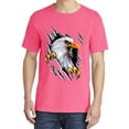 thumbnail image 2 of Wild Bobby, Torn Ripped Eagle Claws, Animal Lover, Garment-Dyed Washed Look Short Sleeve T-Shirt, Neon Pink, Medium, 2 of 3