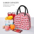 thumbnail image 5 of Honeii Hand Drawn Strawberry Print Insulated Lunch Bag Women Reusable Lunch Box with Pocket for Work Picnic Travel -One Size, 5 of 6