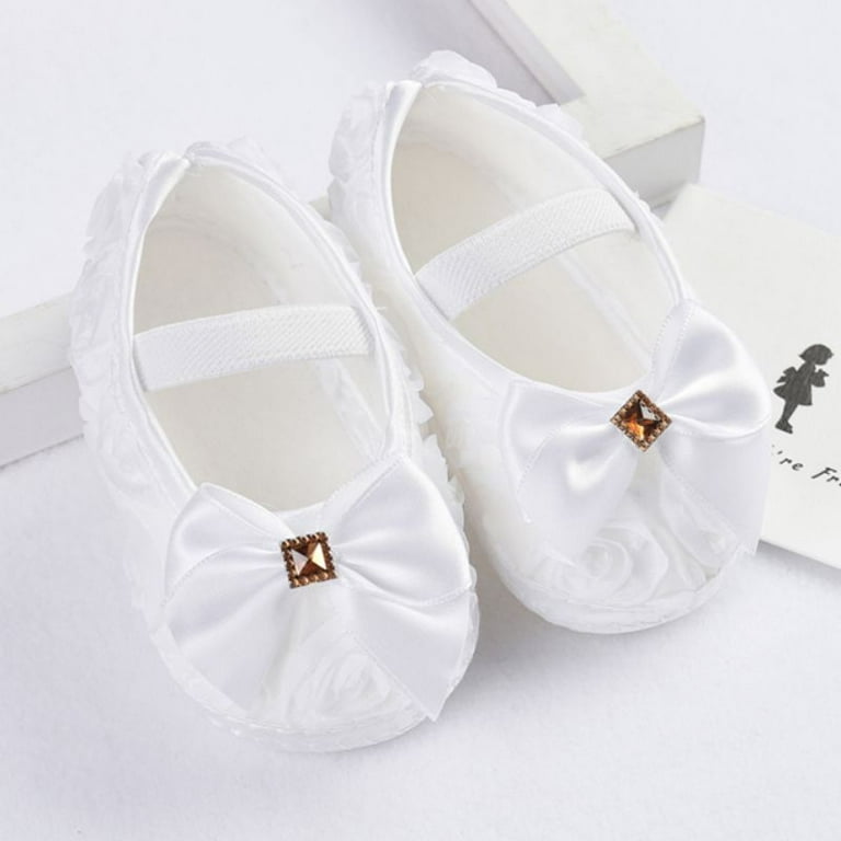 Infant Baby Girls Soft Sole Bowknot Princess Wedding Dress Mary