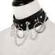 thumbnail image 3 of Punk Street Snap Nightclub PU Gargantilla de cuero Anillo de metal Cadena Collar Remaches Cinturón gótico, 3 of 8