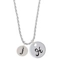 thumbnail image 1 of Delight Jewelry Silvertone Disc 1/2'' Initial - j - Silvertone Script Initial Disc - H - Charm Necklace, 20"+3", 1 of 4