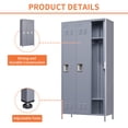 thumbnail image 6 of 3 Door 72"H Metal Lockers With Lock for Employees,Storage Locker Cabinet for Home Gym Office School Garage,Gray, 6 of 14