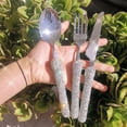 thumbnail image 5 of Stainless Steel Western Tableware Set, Classic Dinner Set, Knife, Fork, Manual Mosaic Rhinestones, Dinnerware, 3 Pieces (1), 5 of 6