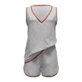 thumbnail image 6 of Bibifish Women Two Piece Sets V Neck Sleeveless Tops Elastic Waist Pocket Shorts Casual Summer Beach Vacation Matching Outfits, 6 of 6
