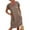 Khaki, variant on For Women 2024 Midi Casual Summer Round Neck Knee-Length Solid Color Pockets Daily Dress Mini Dress