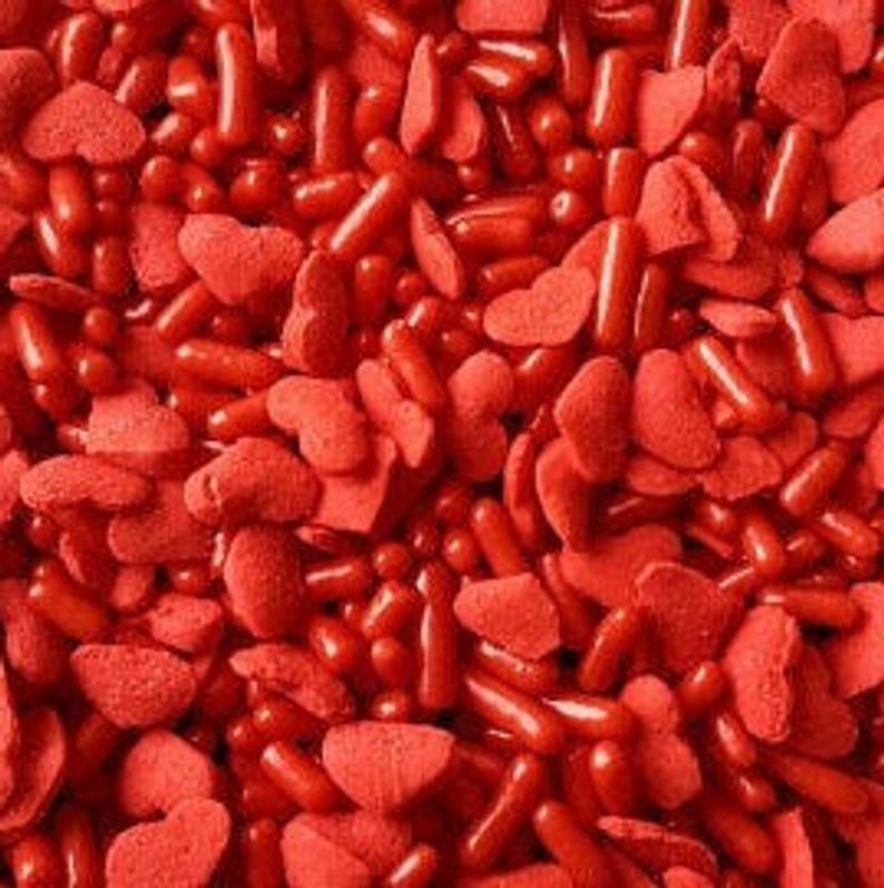 6 oz. Valentines Decorettes & Hearts Sprinkle Mix Confetti Sprinkles