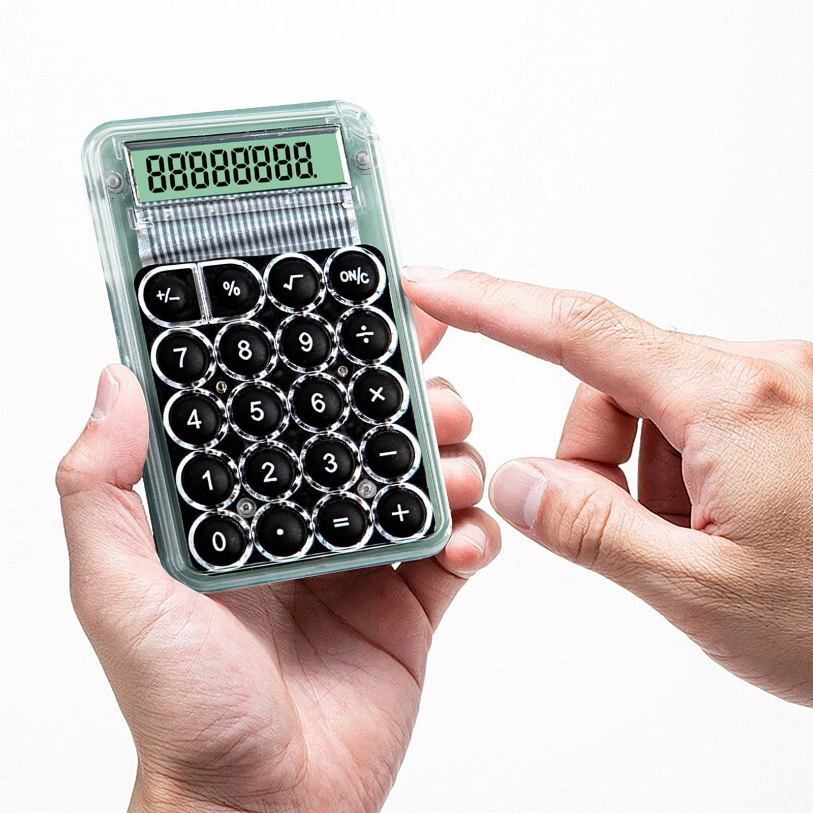 2-6Pcs 3x2 Inch Back-to-School Supplies Calculator Mechanical Switch Calculator Desktop 8 Digits - with Big Buttons LCD Display for School Home Office, Handheld Mechanical Calculator for Students