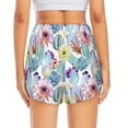 thumbnail image 2 of Lsque Cactus Printed Women's Running Shorts with Liner Pockets,Elastic Quick Dry Workout Athletic Gym Yoga Shorts,Womens High Waist Shorts-Small, 2 of 9