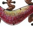 thumbnail image 4 of LuxenHome 24-Inch Pink Gecko Lizard Metal and Glass Outdoor Wall Decor, 4 of 9