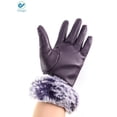 thumbnail image 6 of Deago Winter PU Leather Gloves for Women, Wool Fleece Lined Warm Gloves, Touchscreen Texting Thick Thermal Snow Driving Gloves (Purple), 6 of 9