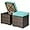 Mix Brown, variant on DORTALA 2 Pieces Patio Wicker Ottomans, Outdoor PE Rattan Side Table with Storage Cabinet, Cushions, Foot Rest for Couch, Chair