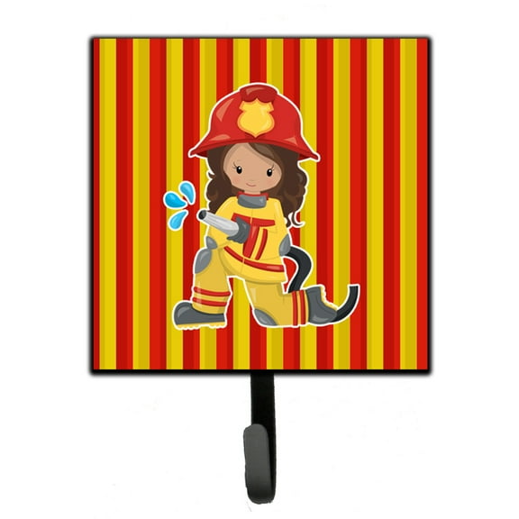 Carolines Treasures BB7001SH4 Fireman Girl Leash or Key Holder Single Hook multicolor