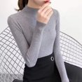 thumbnail image 4 of Ml Automne Hiver Col Montant Chandail Femme Vintage Tricoté Tops Décontracté Coupe Ajustée Chandail Simple, 4 of 5