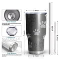 thumbnail image 6 of 30oz Grey Dog Paw Footprint Tumblers Stainless Steel Tumbler with Lid and Straw,Vacuum Insulated Double Wall Travel Tumbler Cups Mug with Cleaning Brush for Coffee,Tea, 6 of 7