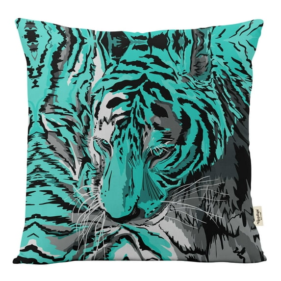 VargottamSquare Pillow Cover - Decorative Pillow Covers24x24 Inches,PrintedTeal BlueThemePillowcase, DecorativeSquareCushionCovers