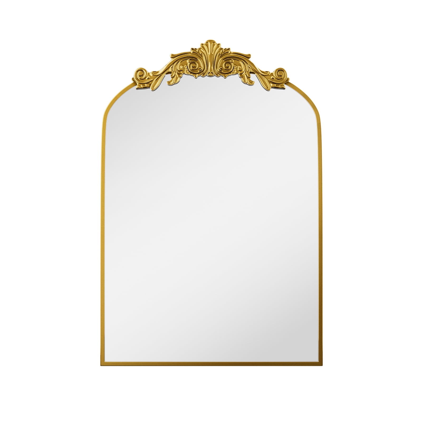 SHATTERVIEW 24"x36" Arched Wall Mirror Vintage Bathroom Mirror, Gold