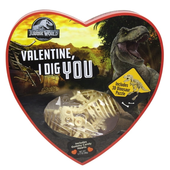 Frankford Jurassic World Gummy Candy Heart Box & 3-D Dino Puzzle 3.17oz