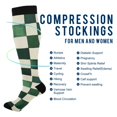 thumbnail image 2 of FORMRS Womens Knee High Socks Casual Long Thick Travel Daily Wear, 1 Pair, Green and White Plaid Pattern, 2 of 6