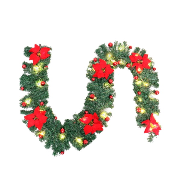 Guirnalda Decorada Preiluminada De Navidad De 2,7 M Con Luces Led Iluminadas, Adorno, Fiesta De Navidad, Decoración Del Hogar Eigraketly HA025426-02