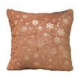 thumbnail image 2 of Funda de almohada de felpa Snowflake 45x45cm - Funda plateada para el sofá, marrón café oro rosado, poliéster, lavable a máquina, 2 of 6