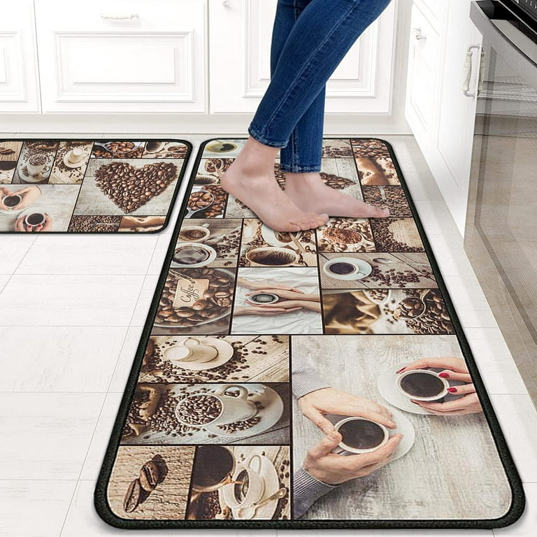 Coffee Menu Long Doormat Kitchen Mat Non-Slip Entrance Carpet