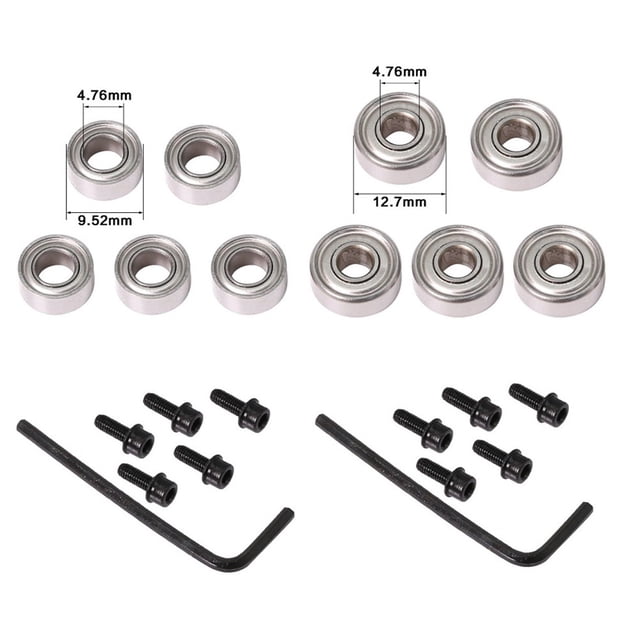 10Pcs Bearings Screw 2Pc Hex Key Wrench for Replace Repair Damaged Router Bit Bearings Woodworking Tools Milling Cutter