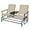 Beige, variant on Nightcore 2-Person Outdoor Glider Bench, Porch Glider Chair w/Center Tempered Glass Table, Sturdy Metal Frame, Glider Swing w/Breathable Fabric, Rocking Chair for Outside Patio, Balcony (Black)