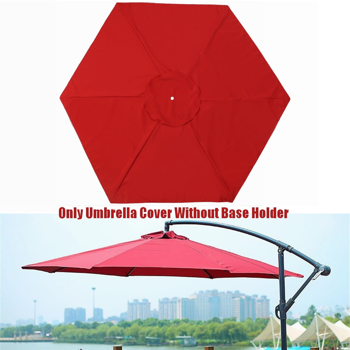 6Ribs Outdoor, Patio Umbrella Cover Canopy, Replacement ...