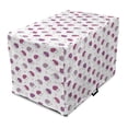 thumbnail image 1 of Hedgehog Dog Crate Cover, Watercolor Style Funny Smiling Spiny Mammals with Hand Drawn Daisy Flowers, Easy to Use Pet Kennel Cover for Dogs, 35" x 23" x 27", Pink Purple White, by Ambesonne, 1 of 6