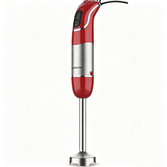 Immersion Blender Handheld, Corded Hand Blenders Set 800W, 12 Speed Stick Blender 5 in 1 Stick Emulsifier with Chopper, Whisk and Frother for Soup, and Smoothies, Red