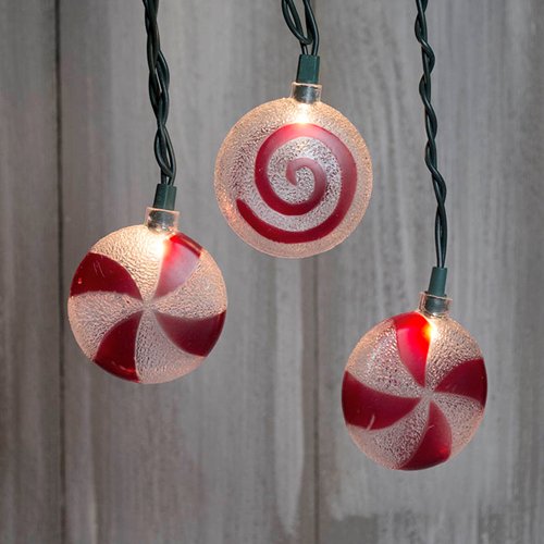 Novelty String Lights String Lights Christmas Peppermint Candy 11 Ft