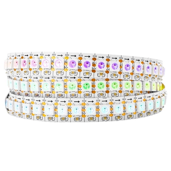 BTF-LIGHTING WS2812B Tira de luces LED 1m 5m 30LEDs/m 60LEDs/m IP30 IP65 IP67 5050SMD Direccionable individualmente PCB blanco negro flexible Tira de píxeles LED a todo color Dream Color DC5V