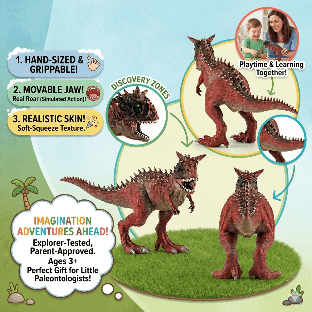 6Pcs Jumbo Dinosaur toys for boys 3-6 years, Realistic  Dino Action Figure Set with Movable Jaw, Durable Dino Playset for Birthday Dinosaur Lovers Birthday