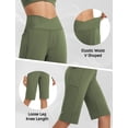 thumbnail image 4 of BALEAF Women's Bermuda Long Shorts 14" Knee Length Capri Pants High Waisted Athletic Shorts with Pockets Summer Casual Army Green M, 4 of 7