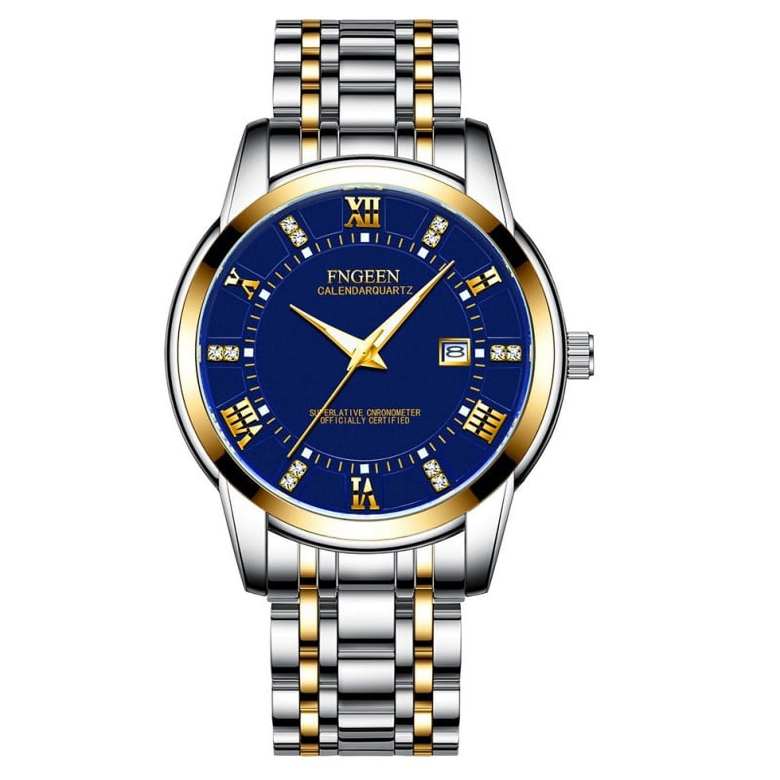 Fngeen Watch Men s Calendar Fashion Casual Business Men s Watch Ultra Thin Waterproof Hot Black Steel Belt Quartz Watch Walmart