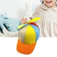 thumbnail image 6 of Segolike Kids , Helicopter Caps Colorful, Unique Gift Idea, Novelty Adjustable Baseball Cap Rainbow Top Hat for Costume Fancy Dress Camping orange brim, 6 of 8