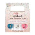 thumbnail image 1 of MISS NELLA PARTY COLLECTION Paquete de 3-3 esmaltes de uñas con purpurina y base de agua despegables y sin olor: Blue The Candles (azul), Confetti Clouds (transparente) y Marshmallow Overloud (coral), 1 of 5