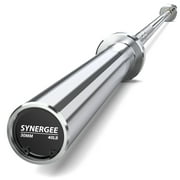 Synergee Essential 40lb Chrome Olympic Barbell. Rated 400lbs for Weightlifting, Powerlifting and Crossfit
