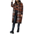 thumbnail image 4 of Busydd Jackets for Women Casual Comfy Lapel Button Long Sleeve Shirts for Women Fashion Long Plaid Jackets with Pockets S, 4 of 5