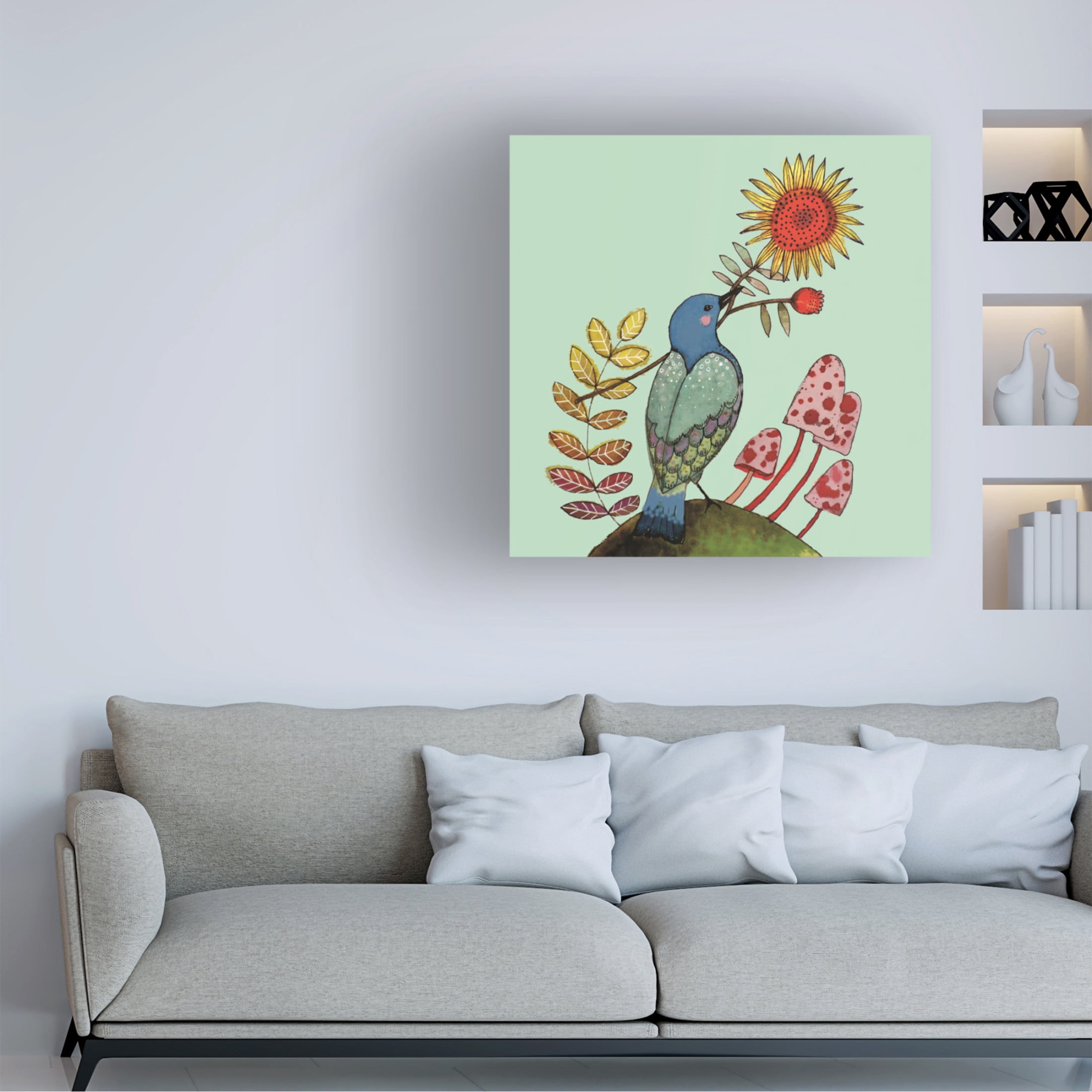 Canvas Wall Art - Sylvie Demers 'Sunflower' Wall Art for Living Room, Bedroom, or Office D?cor by Trademark Fine Art - 35 x 35 Inches