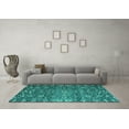 thumbnail image 3 of Ahgly Company Indoor Round Abstract Turquoise Blue Modern Area Rugs, 3' Round, 3 of 4