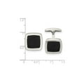 thumbnail image 2 of Stainless Steel Polished Black Carbon Fiber Inlay Cuff Links, 2 of 4