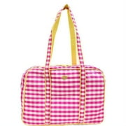 Hot Pink Gingham Cosmetic Travel Tote