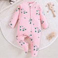 thumbnail image 2 of CAUYDY 3-6M 9-12M 18-24M Preemie Girls Clothes Newborn Long Sleeve Jumpsuit for Boys Baby Fall Winter One-Pieces Infant Sleepwear Sizes 3-6 Months,Pink, 2 of 4