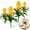 Yellow, variant on 18" Faux Bromeliad Tropical Plant Stems Set of 2, Realistic Yellow Artificial Flower Picks for Wedding Table Centerpiece Poolside Decor