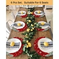 thumbnail image 4 of 15 Inch Round Placemats Set of 4, Red Christmas Non Slip Heat Insulation PP Table Mats, Snowman Xmas Snowflake Botanical Tree Washable Place Mats for Kitchen Dining Party Table Decor, 4 of 7