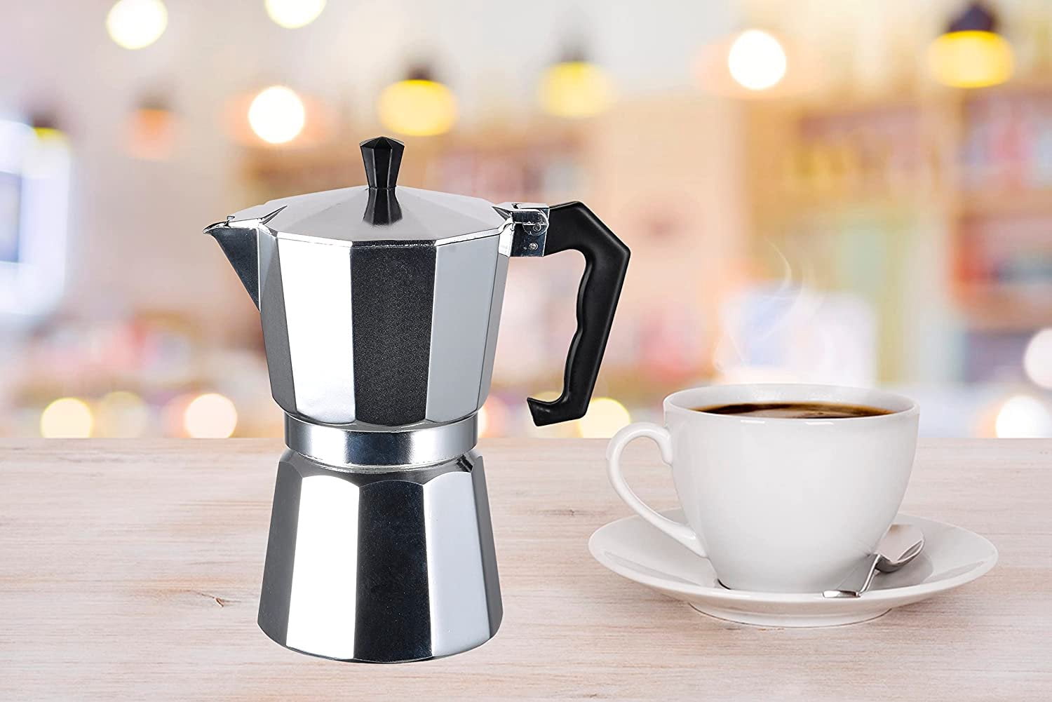J&V TEXTILES Stovetop Espresso and Coffee Maker, Moka Pot for